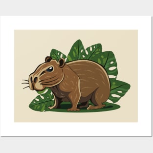 Capybara in the jungle Posters and Art